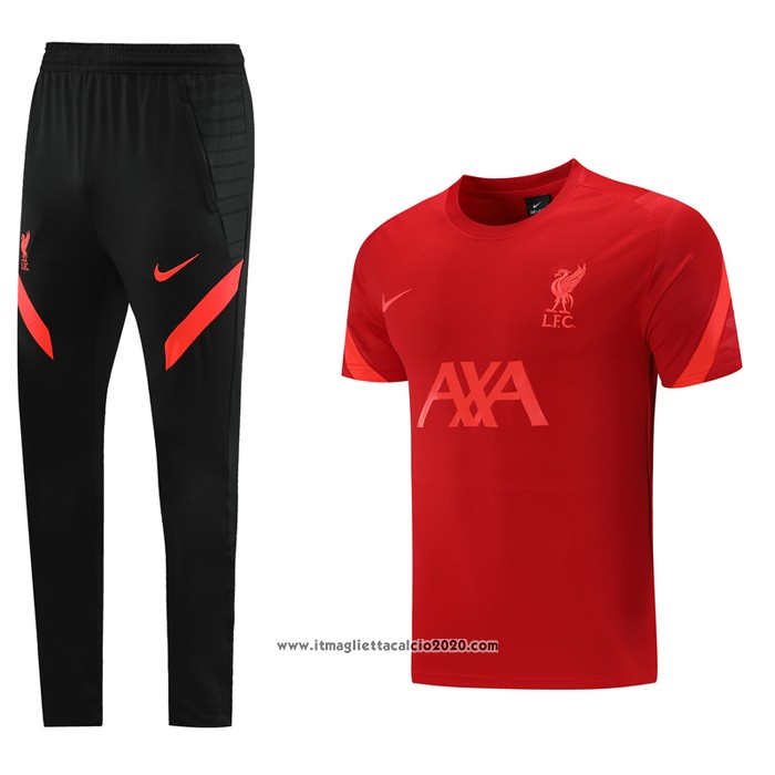 Tuta da Track Liverpool Manica Corta 2021 Rosso